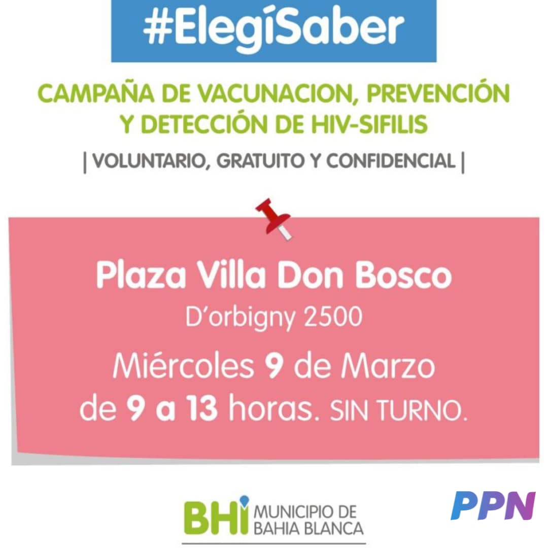 Todo sobre la próxima jornada de vacunación y campaña de prevención y detección de HIV y Sífilis