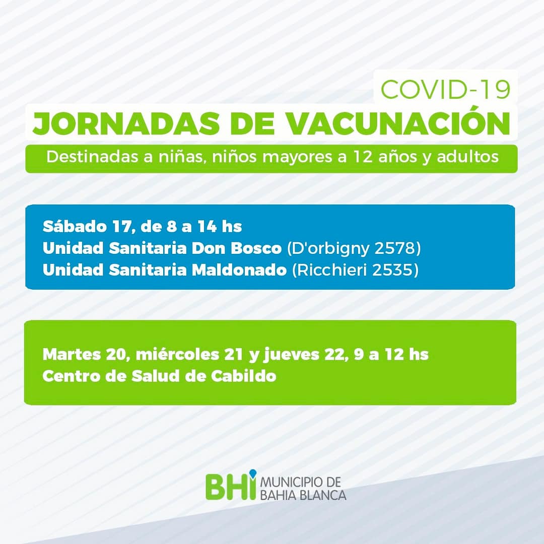 Jornadas de vacunación COVID 19 en Don Bosco, Maldonado y Cabildo