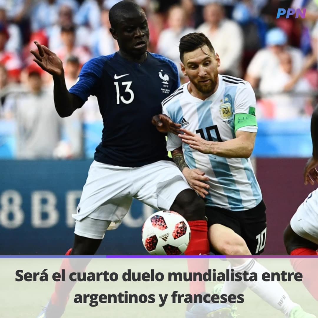 Será el cuarto duelo mundialista entre argentinos y franceses