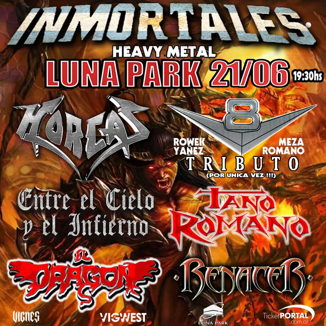 LLEGA EL GRAN FESTIVAL ESTILO HEAVY METAL “INMORTALES” AL LUNA PARK