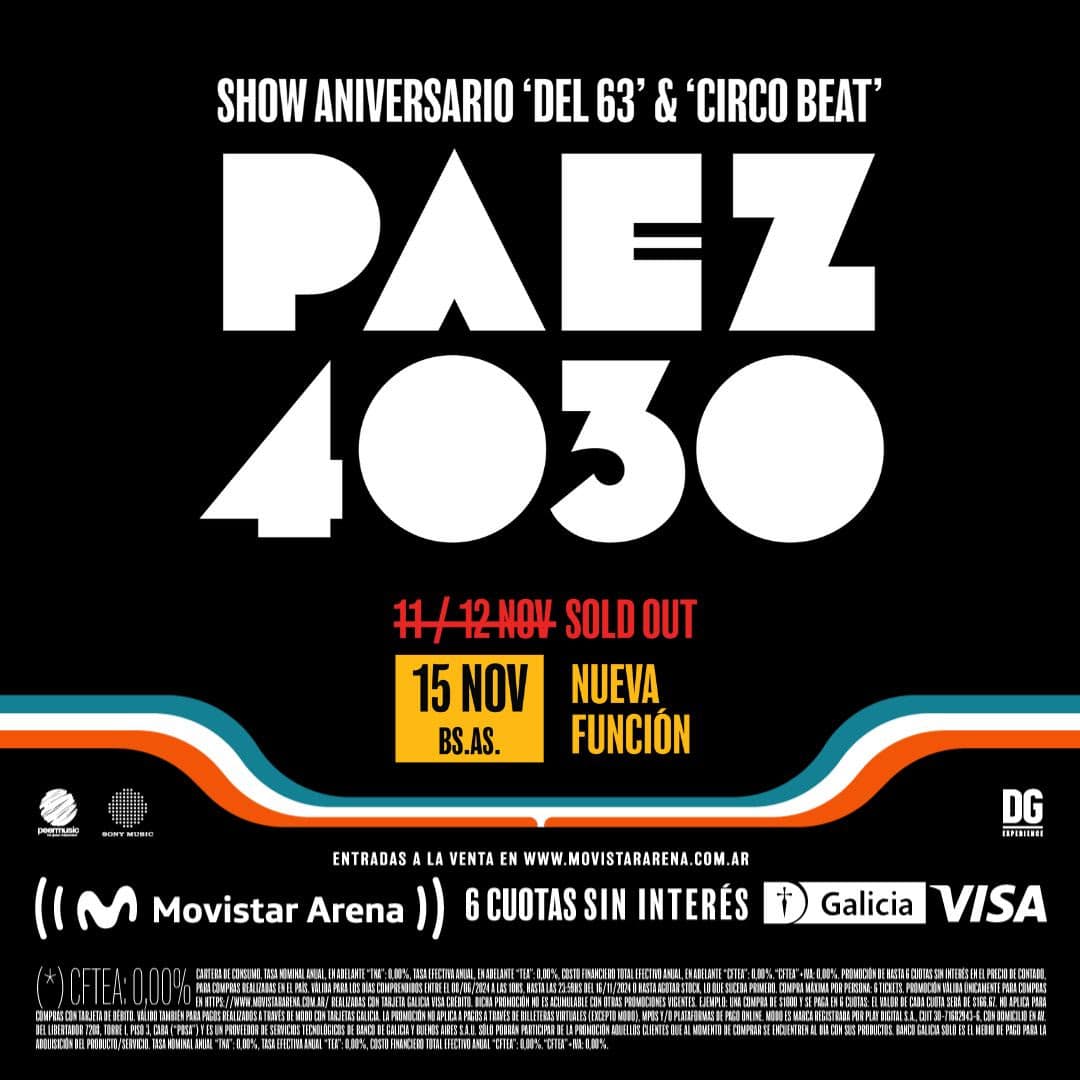 Fito Paez anuncia nueva fecha en el Movistar Arena