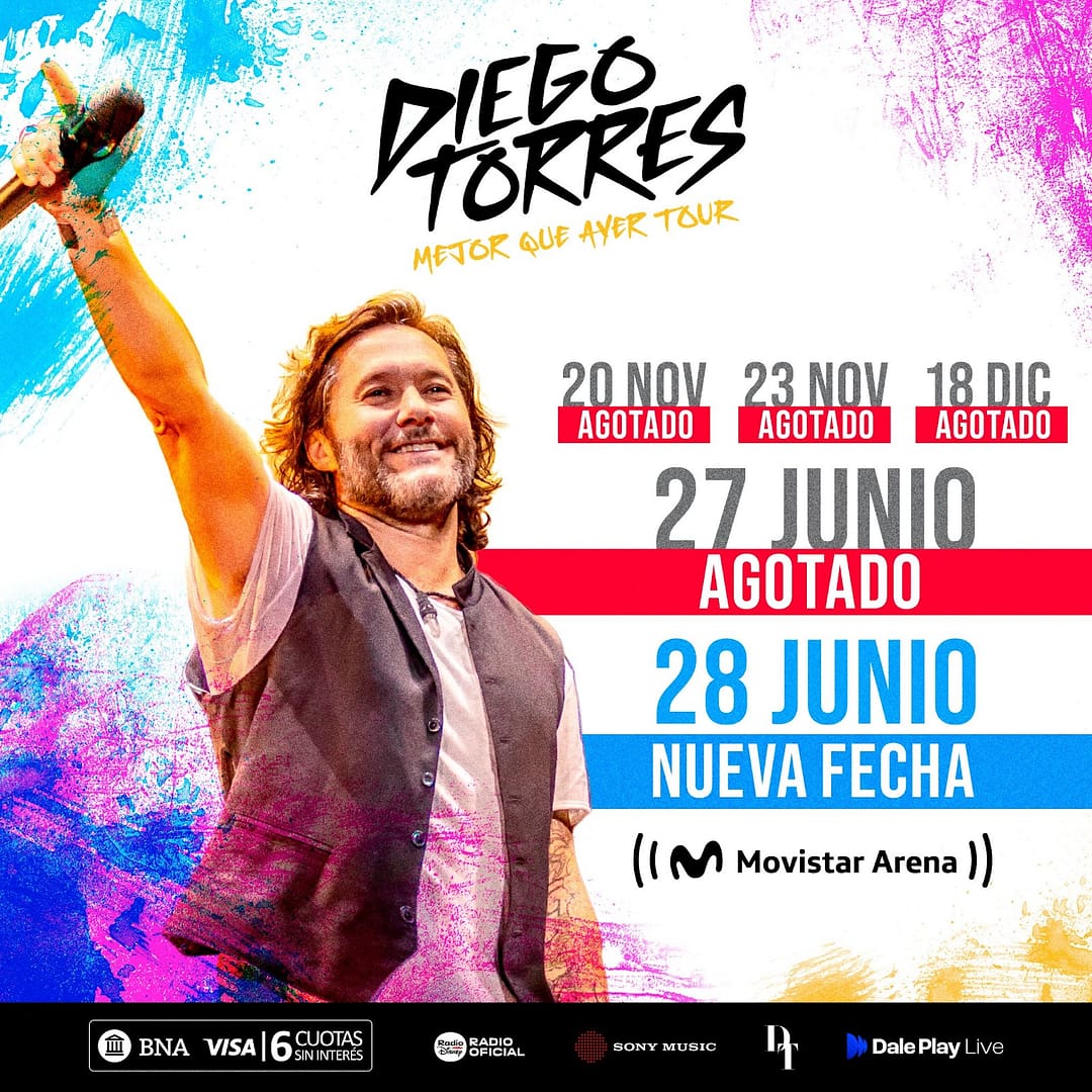 Diego Torres suma un quinto Movistar Arena en Buenos Aires