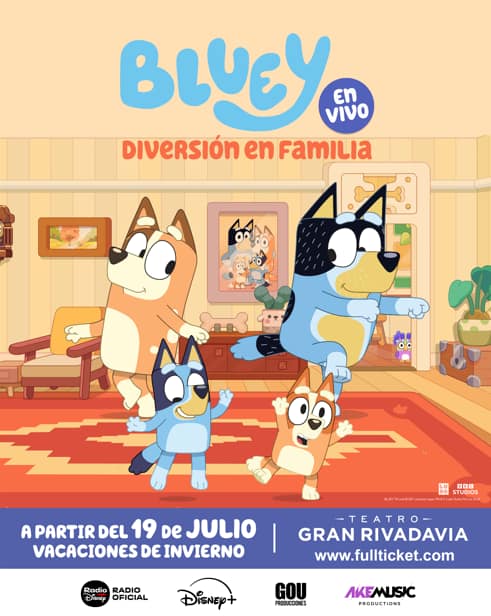 Bluey llega a el Teatro Gran Rivadavia