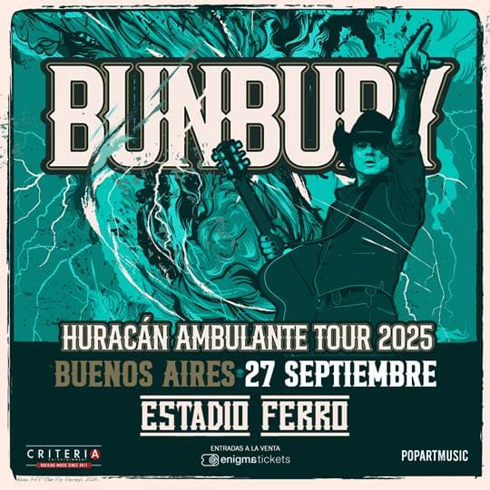 ENRIQUE BUNBURY presenta en Argentina el “HURACÁN AMBULANTE TOUR 2025”