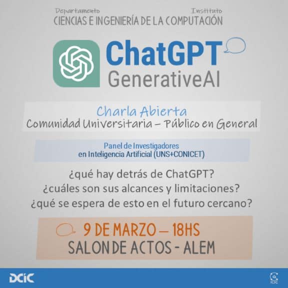 La UNS dará una charla abierta sobre Inteligencia Artificial