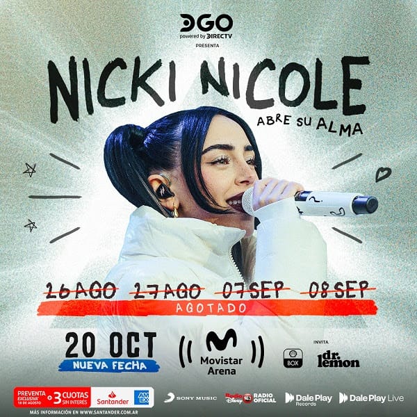NICKI NICOLE AGREGA UNA NUEVA FUNCIÓN LUEGO DE AGOTAR 4 MOVISTAR ARENA