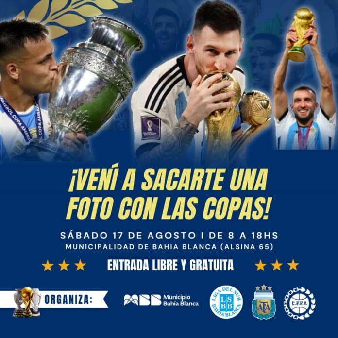 A partir de mañana las copas del Mundo, de América y de la Finalíssima llegan al Municipio