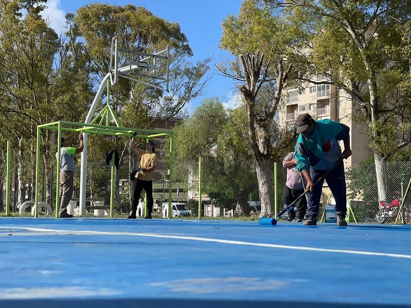 Mejoras en la cancha de Básquet del Parque de Mayo