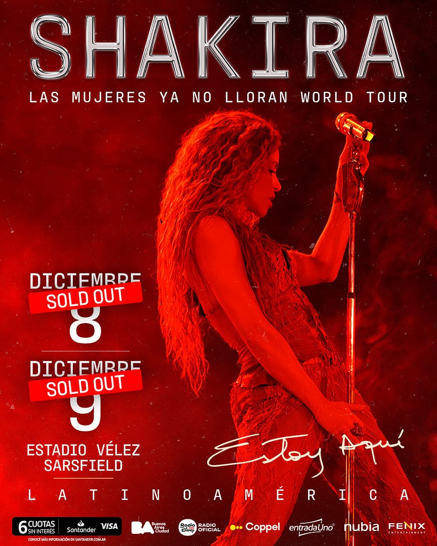 ¡SHAKIRAMANÍA! SE AGOTARON LAS ENTRADAS PARA SU SEGUNDO SHOW EN VÉLEZ