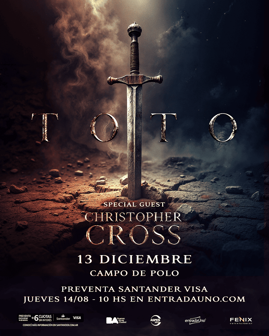 TOTO VUELVE A LA ARGENTINA CON CHRISTOPHER CROSS COMO INVITADO ESPECIAL
