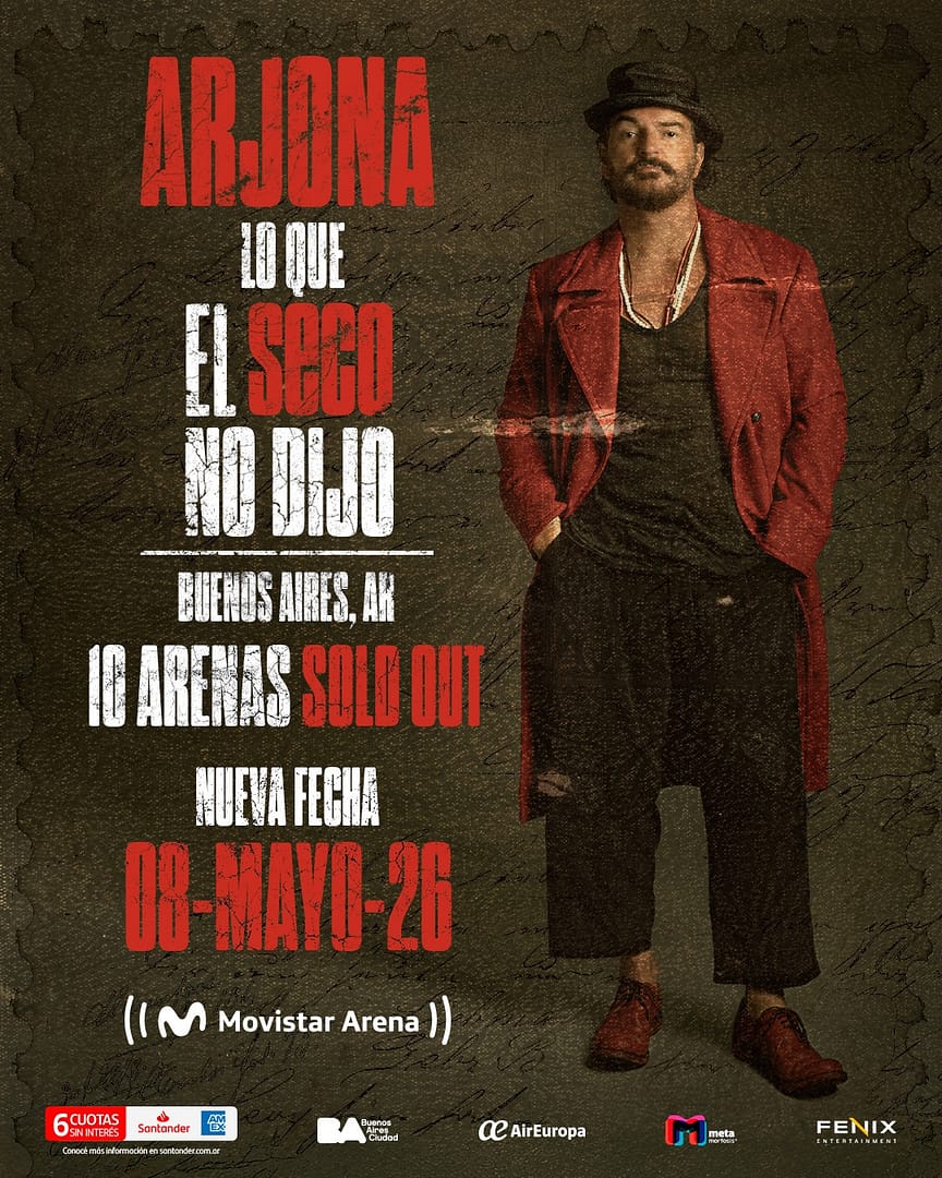 LUEGO DE 10 SOLD OUT RICARDO ARJONA SUMA UNA NUEVA FECHA