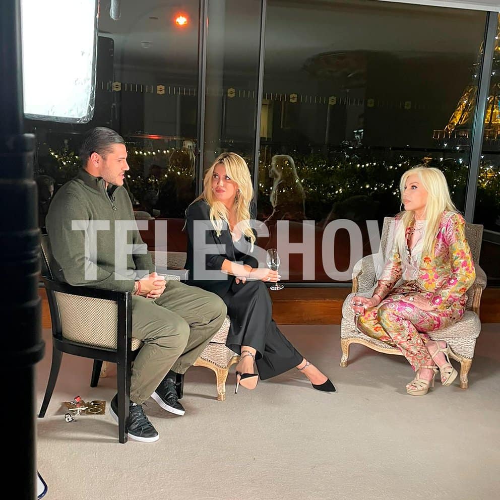 El gesto de Mauro Icardi y las caras de Wanda Nara y Susana Giménez durante la entrevista en París
