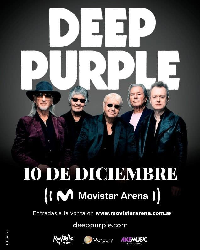DEEP PURPLE VUELVE AL PAIS Y YA ESTAN LAS ENTRADAS A LA VENTA